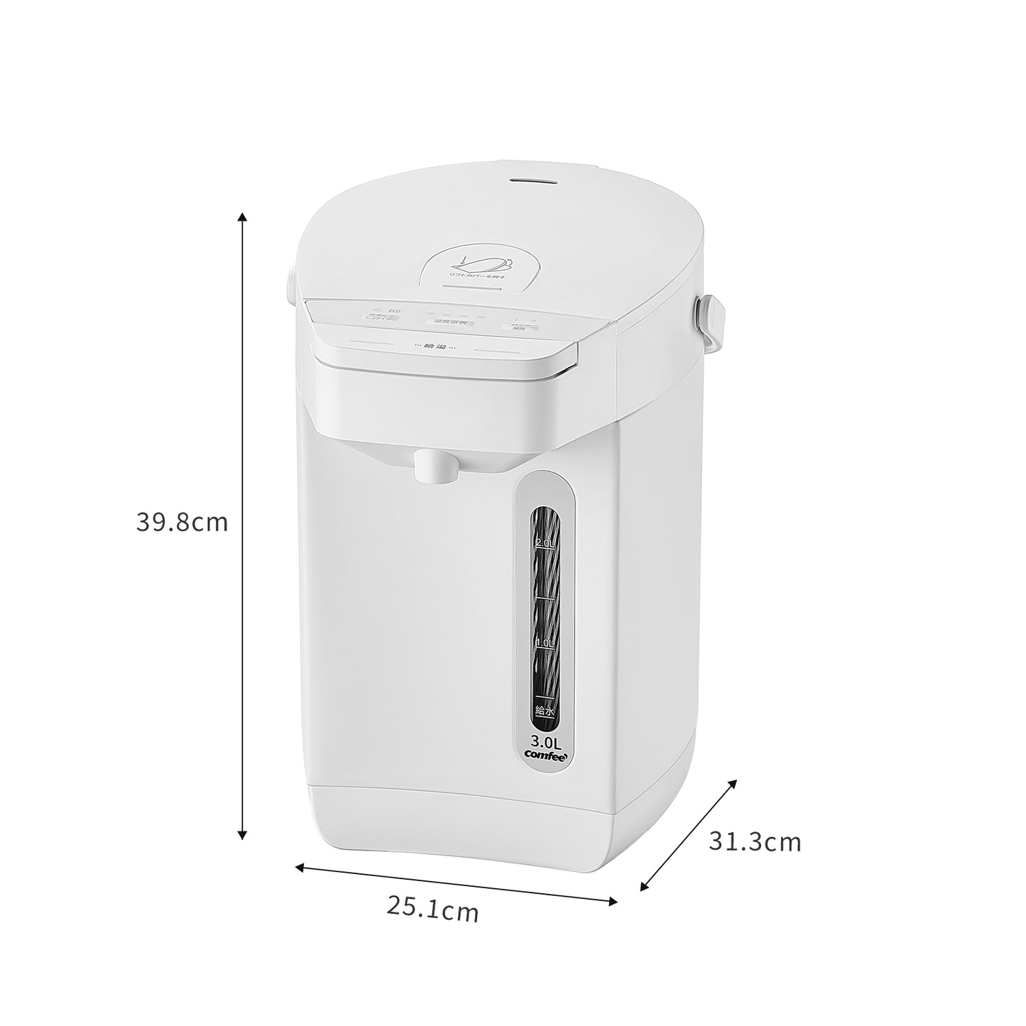 COMFEE' 電気ポット 3 リットル ホワイト CKW-30SW07A1