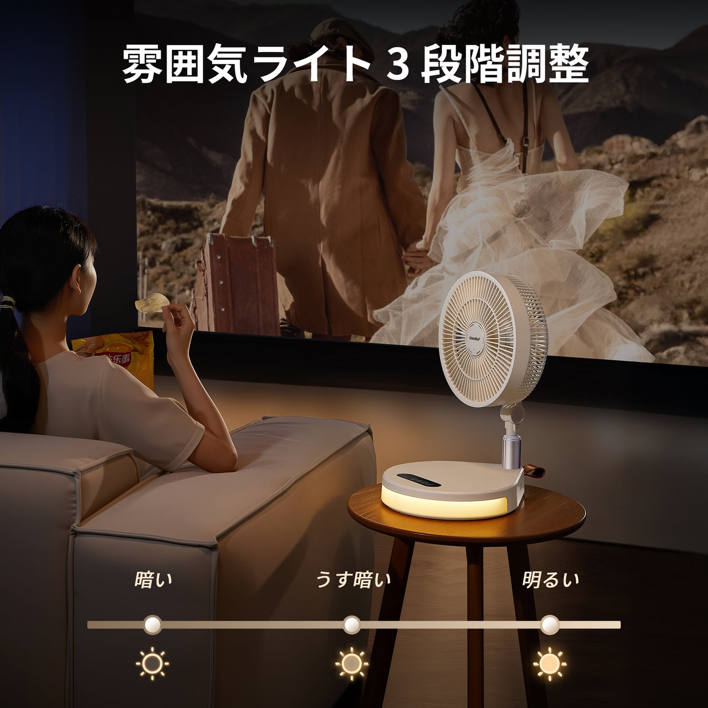 COMFEE' 扇風機 DCモーター 折り畳み CFT-09PKR0C1