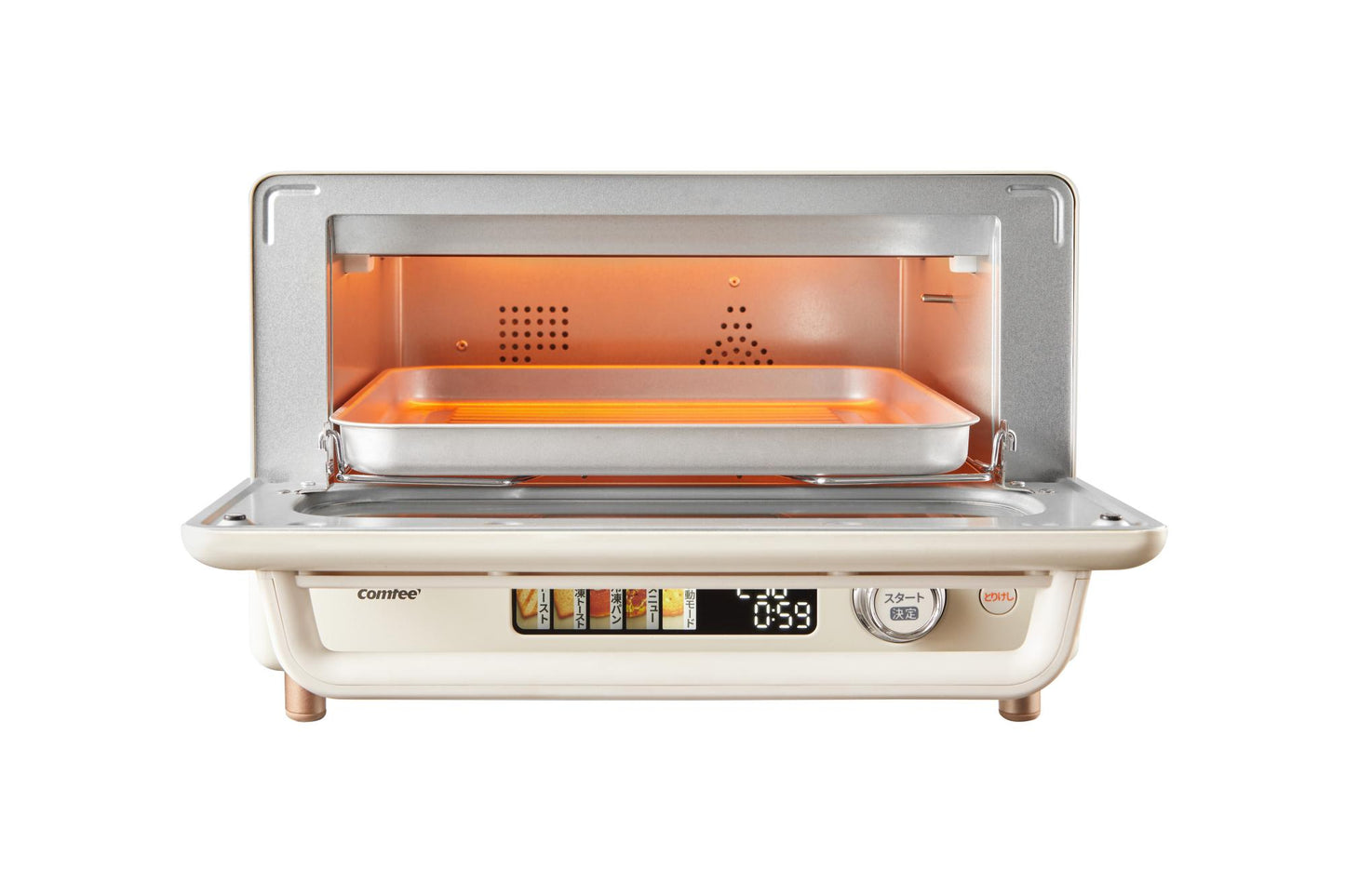 COMFEE' オーブントースター 4枚焼き 14L アイボリー CF-AC141-AY
