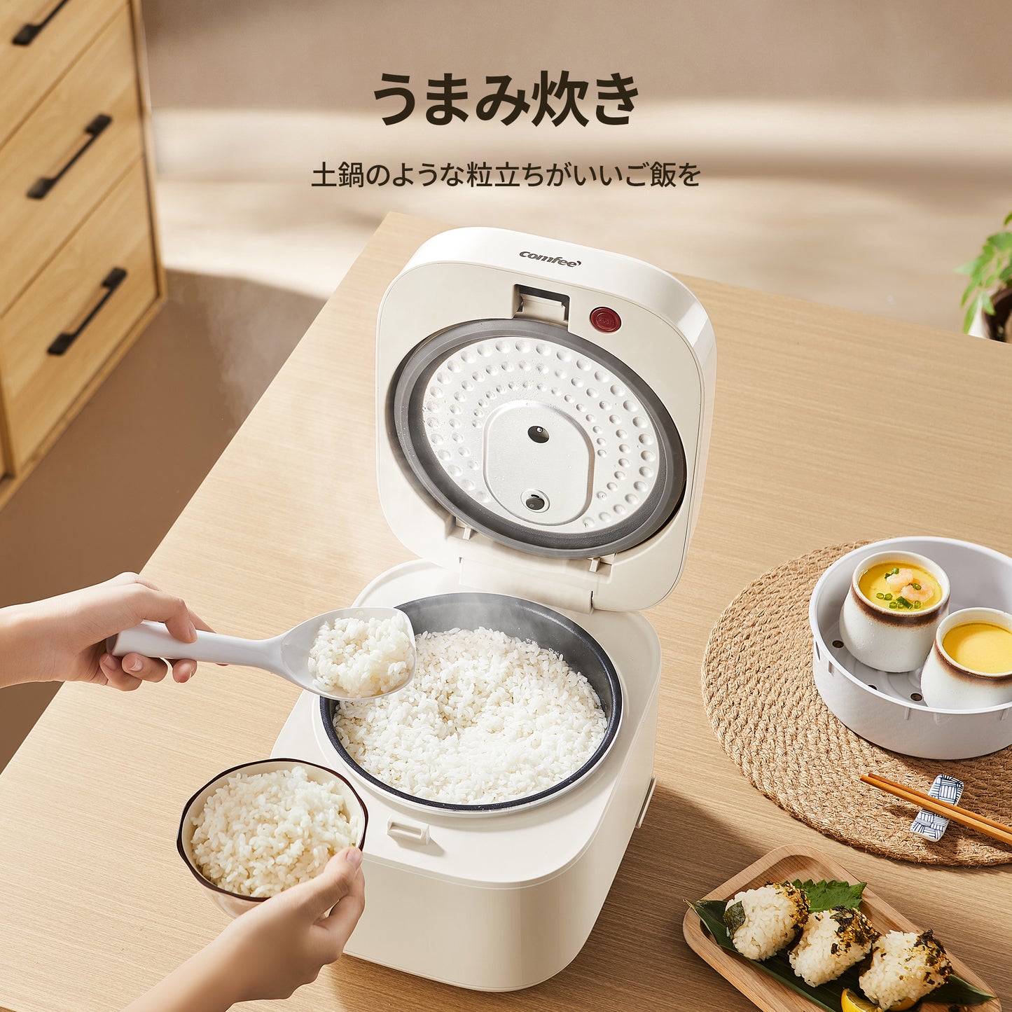 COMFEE' 炊飯器 5.5合炊き マイコン CRD-30DAT1B1