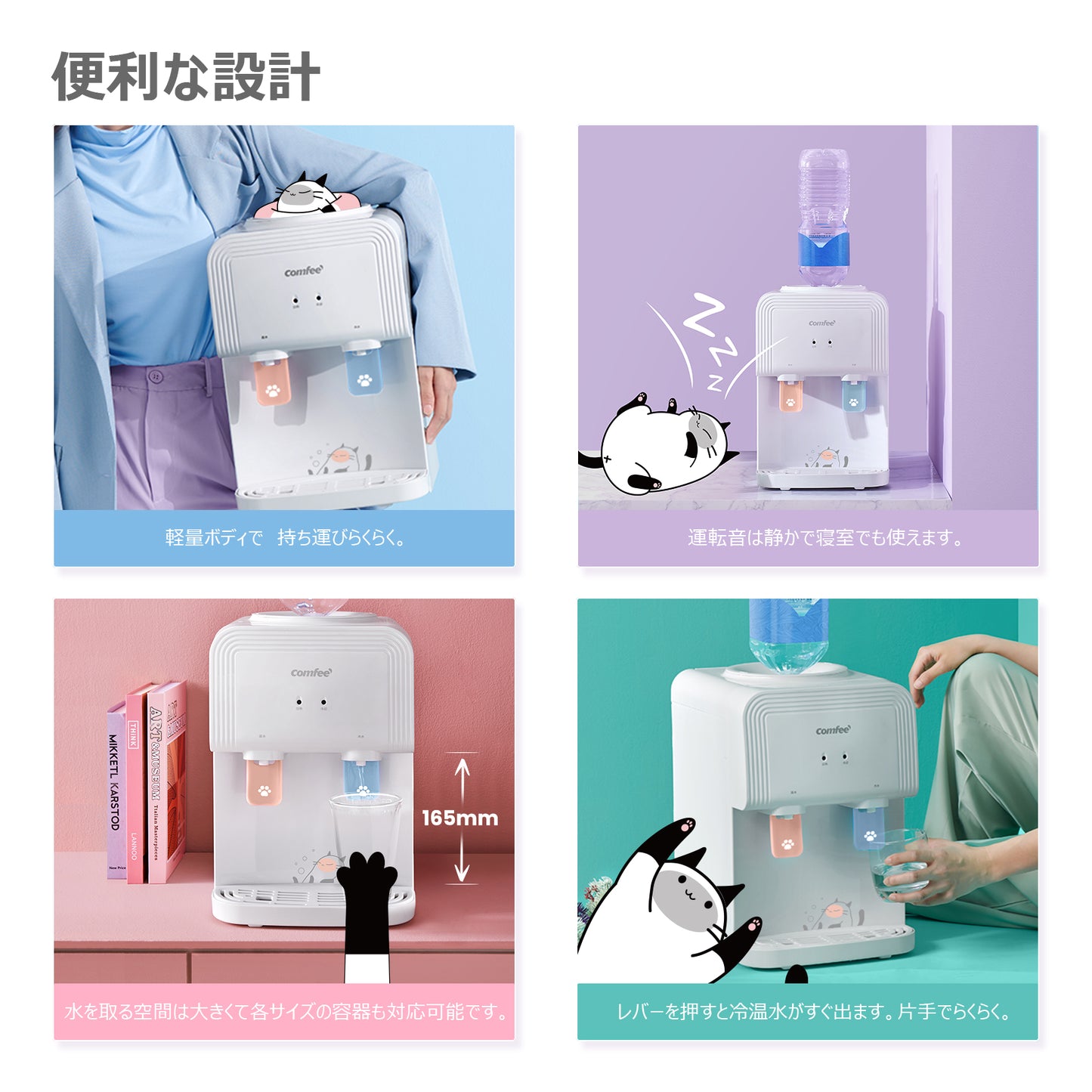 COMFEE' ウォーターサーバー(ねこ) 2 リットル Nekoyd1539T