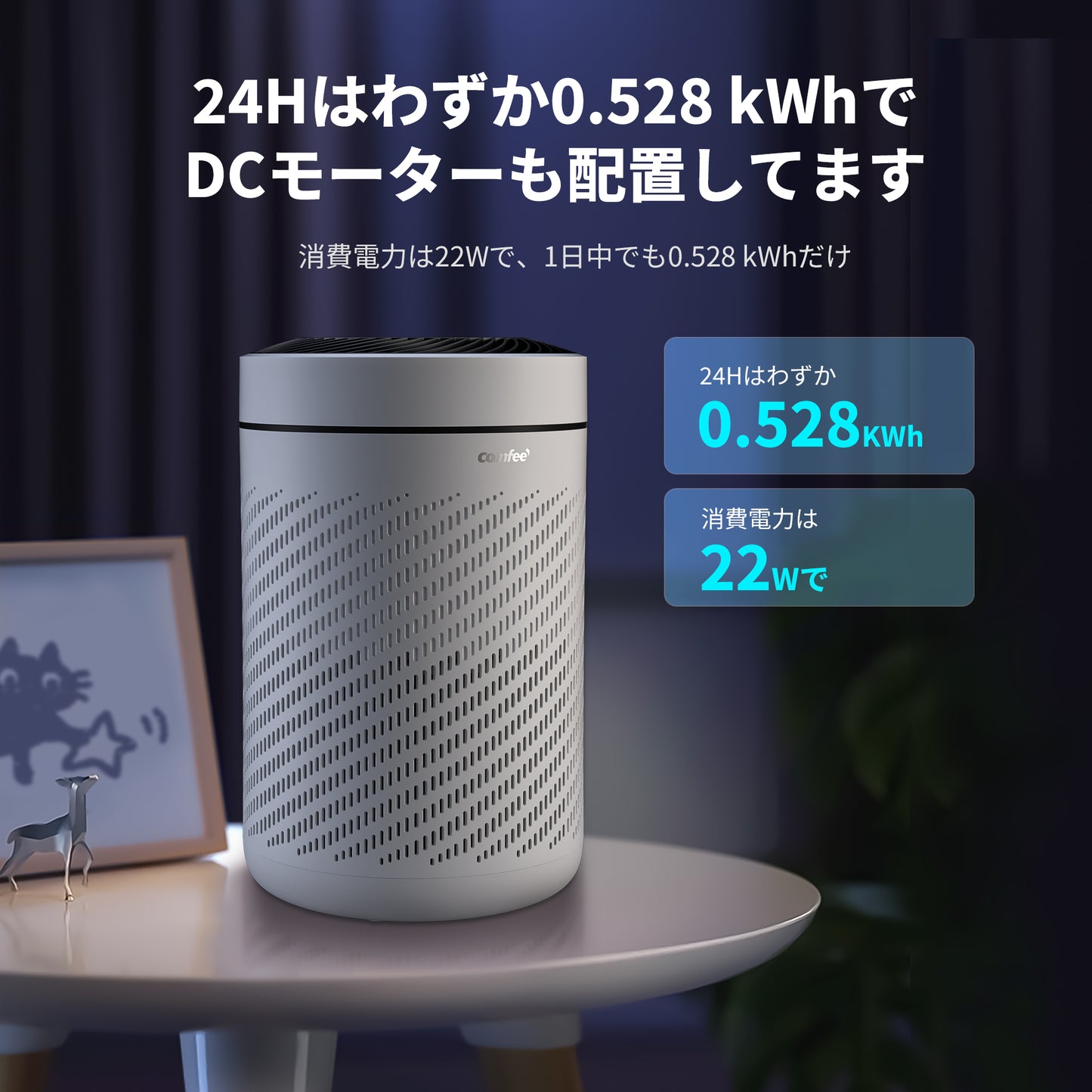 COMFEE' 空気清浄機 ホワイト CAP-20PWG0B1