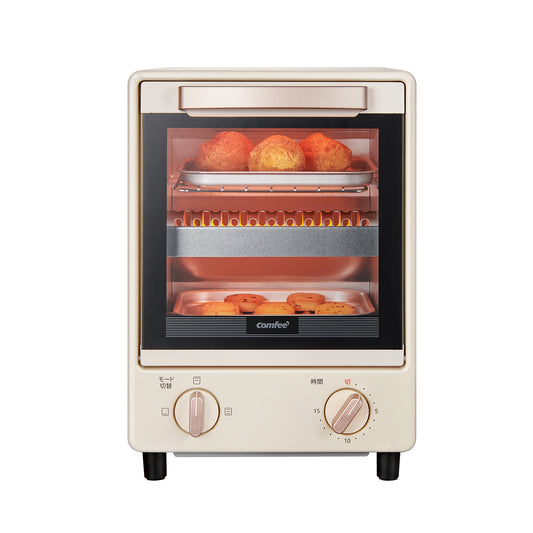 COMFEE' オーブントースター 縦型 8L 2枚焼きアイボリー　CF-MF082-AY
