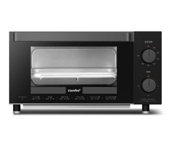 COMFEE' オーブントースター 4枚焼き 12L　ブラック+ホワイト CF-AC121
