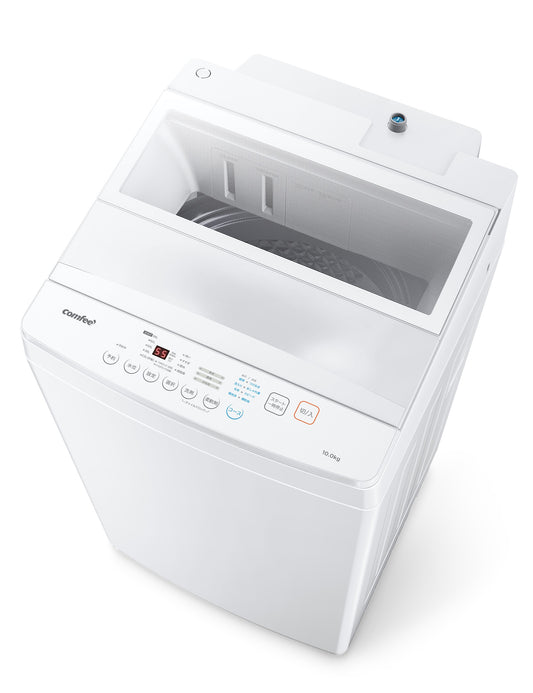 COMFEE’洗濯機 10kg 洗剤自動投入 風乾燥 白 CA-100A1(W)