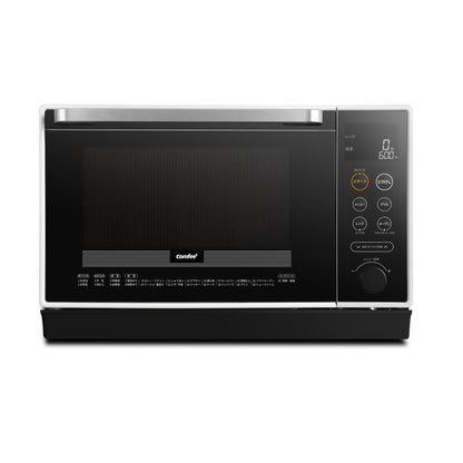 COMFEE' オーブンレンジ スチーム フラットテーブル 25L　ブラック+ホワイト　CFM-BA252