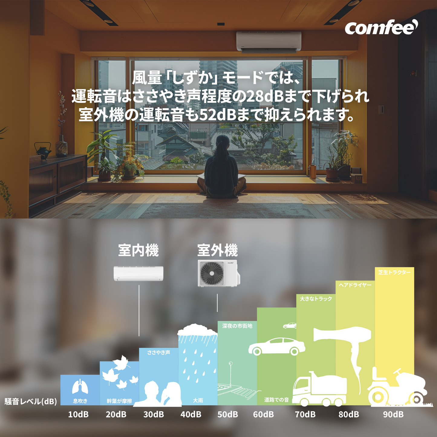 COMFEE' エアコン  6畳　CYA-221B(W)/COYA-221B