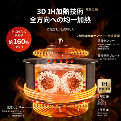 COMFEE' 炊飯器 5.5合炊き IH式　 CRI-30DKT2C1