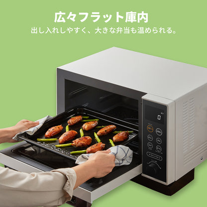 COMFEE' オーブンレンジ スチーム フラットテーブル 25L　ブラック+ホワイト　CFM-BA252